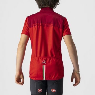 Tricou cu maneca scurta Castelli Neo Prologo, pentru copii, Rosu/Visiniu, 4A