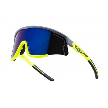 Ochelari Force Sonic, lentila albastra oglinda, gri/fluo