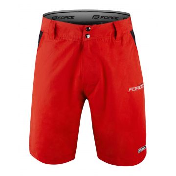 Pantaloni Force Blade MTB cu sub-pantaloni cu bazon, Rosu, XS