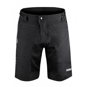 Pantaloni Force MTB-11 cu sub-pantaloni cu bazon Negru XXL