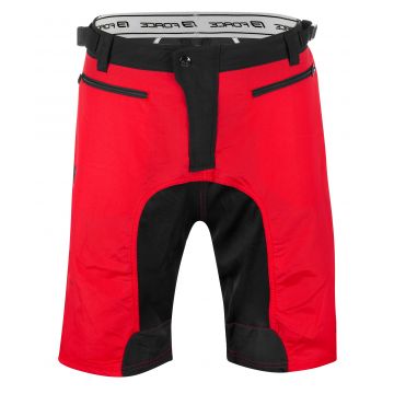 Pantaloni Force MTB-11 cu sub-pantaloni cu bazon Rosii L