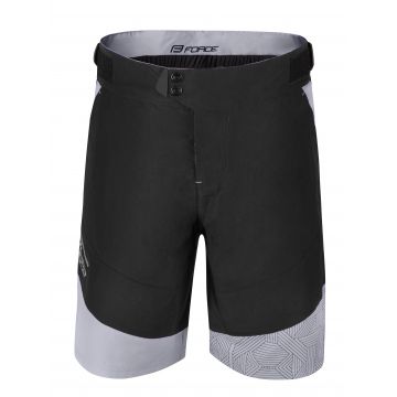 Pantaloni scurti Force Storm pana la talie cu bazon, negru/gri 3XL