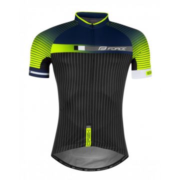 Tricou Force Dash maneci scurte albastru/fluo/negru XXL Tricou Force Dash maneci scurte albastru/fluo/negru XXL
