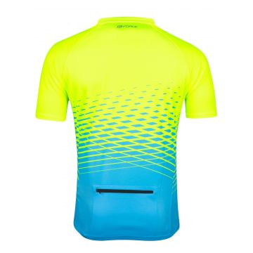 Tricou maneca scurta Force MTB Angle, albastru/fluo, 4XL