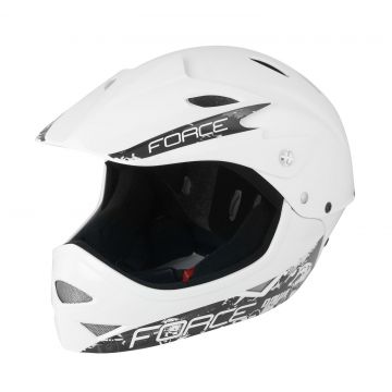 Casca Force Downhill Junior Alb lucios S-M (54-58 cm)