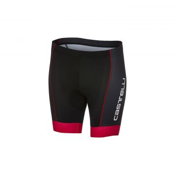 Pantaloni scurti Castelli Future Racer Kid, pentru copii Negru-Rosu 6A