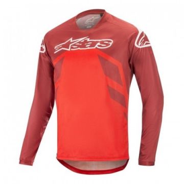 Tricou Alpinestars Racer V2 LS Burgundy/Red/White S