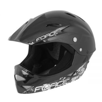 Casca Force Downhill Junior negru lucios S-M (54-58 cm)