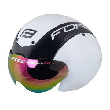 Casca Force Globe Timetrial alb/negru L-XL (58-62 cm)