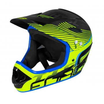 Casca Force Tiger Downhill negru/fluo/albastru L-XL (59-61 cm)