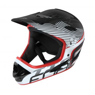 Casca Force Tiger Downhill negru/rosu/alb L-XL (59-61 cm)