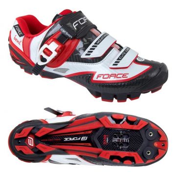 Pantofi Force MTB Carbon Devil alb/rosu 38