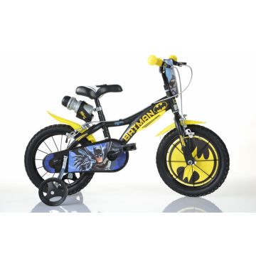 Bicicleta copii Dino Bikes Batman 14 inch, varsta 4-5 ani, inaltimea 95-115 cm, frana de mana pe ambele roti, scaun reglabil, roti ajutatoare detasabile, greutate maxima suportata 50 kg Bicicleta copii Dino Bikes Batman 14 inch, varsta 4-5 ani, inaltimea 95-115 cm, frana de mana pe ambele roti, scaun reglabil, roti ajutatoare detasabile, greutate maxima suportata 50 kg