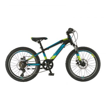 Bicicleta Copii Polar Alaska - 20 Inch, Negru-Albastru-Galben