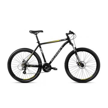 Bicicleta de munte pentru barbati Romet Rambler R7.1 Negru/Gri/Galben 2023