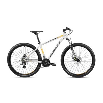 Bicicleta de munte pentru barbati Romet Rambler R9.1 Gri/Negru/Portocaliu 2023