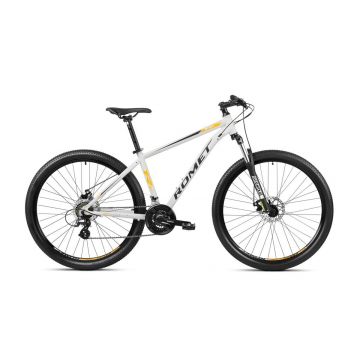 Bicicleta de munte pentru barbati Romet Rambler R9.1 Gri/Negru/Portocaliu 2023