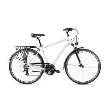 Bicicleta de trekking/oras pentru barbati Romet Wagant 1 Alb/Gri 2023