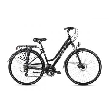 Bicicleta de trekking/oras pentru femei Romet Gazela 2 Alb/Negru 2023