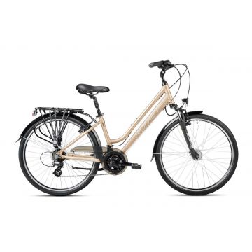 Bicicleta de trekking/oras pentru femei Romet Gazela 26 2 Galben/Alb 2023