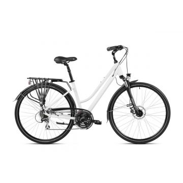 Bicicleta de trekking/oras pentru femei Romet Gazela 4 Alb/Gri 2023