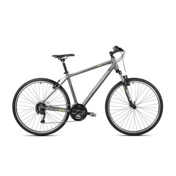 Bicicleta de trekking pentru barbati Romet Orkan 3 M Lite Grafit/Lime 2023