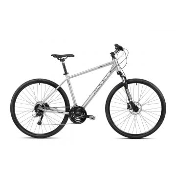 Bicicleta de trekking pentru barbati Romet Orkan 4 M Lite Argintiu/Negru 2023