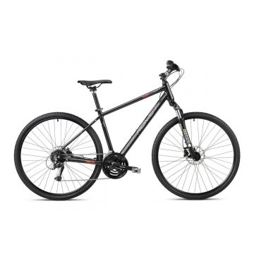 Bicicleta de trekking pentru barbati Romet Orkan 4 M Lite Negru/Rosu 2023