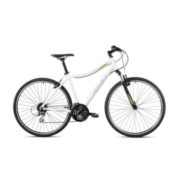 Bicicleta de trekking pentru femei Romet Orkan 2 D Alb/Verde 2023