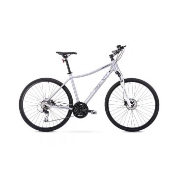 Bicicleta de trekking pentru femei Romet Orkan 4 D Argintiu/Violet 2023