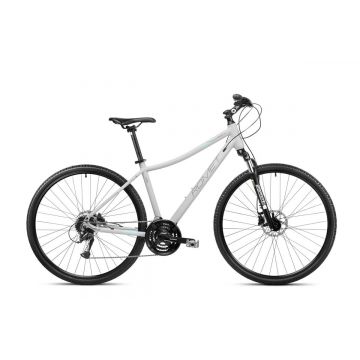 Bicicleta de trekking pentru femei Romet Orkan 4 D Lite Gri/Turcoaz 2023