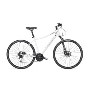 Bicicleta de trekking pentru femei Romet Orkan 6 D Alb/Negru 2023