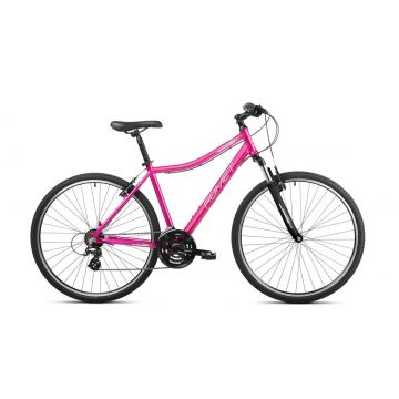 Bicicleta de trekking pentru femei Romet Orkan D Roz/Alb 2023