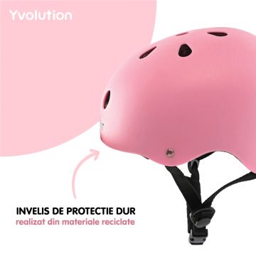 Casca protectie Yvolution 44-52 cm pink