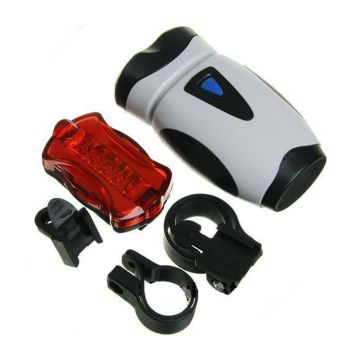 Lanterna/licurici pentru bicicleta, 2/5 LED, Alb/Negru Lanterna/licurici pentru bicicleta, 2/5 LED, Alb/Negru