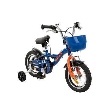 Bicicleta 12 inch cu roti ajutatoare si cosulet frontal Makani Bentu Dark Blue