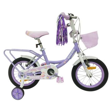 Bicicleta 14 inch cu roti ajutatoare si cosulet frontal Makani Breeze Purple