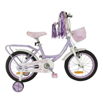 Bicicleta 16 inch cu roti ajutatoare si cosulet Makani Breeze Purple