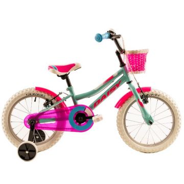 Bicicleta copii Dhs 1604 verde roz 16 inch
