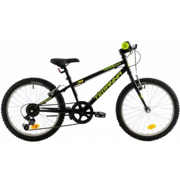 Bicicleta copii Dhs Terrana 2021 negru verde 20 inch