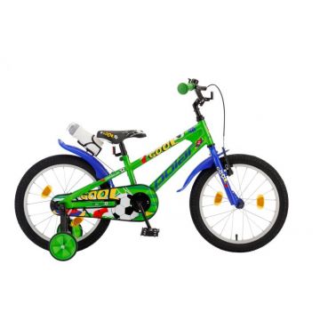 Bicicleta copii Polar Footbal 18 inch verde albastru