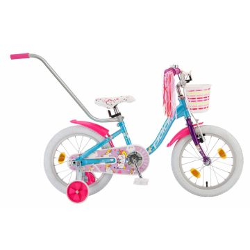 Bicicleta copii Polar Unicorn 14 inch albastru roz