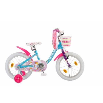 Bicicleta copii Polar Unicorn 16 inch albastru roz