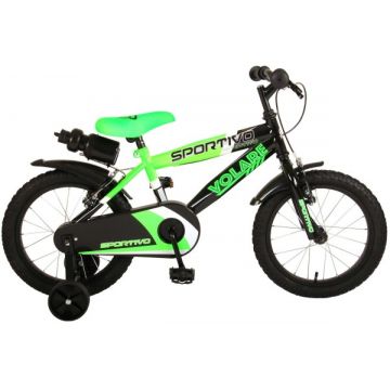 Bicicleta copii Volare Sportivo Verde 16 inch cu 2 frane de mana si sticla apa