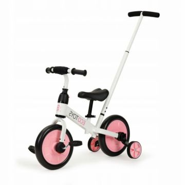 Bicicleta cu pedale si roti ajutatoare 3 in 1 Ecotoys YM-BB-12 Pink