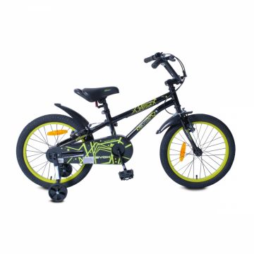 Bicicleta cu roti ajutatoare Byox Pixy Black 18 inch