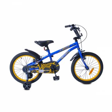 Bicicleta cu roti ajutatoare Byox Pixy Blue 18 inch