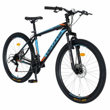 Bicicleta MTB-HT Velors Challange CSV2710A 27.5 inch cadru negru cu design albastruportocaliu