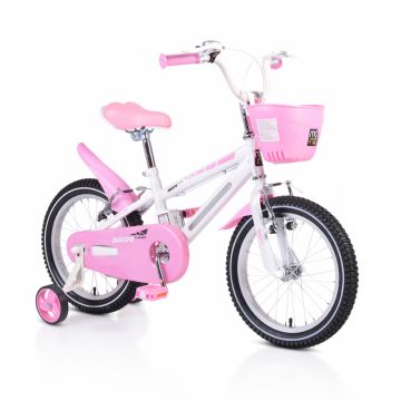 Bicicleta pentru copii cu cadru iluminat Moni Flash Pink 16 inch