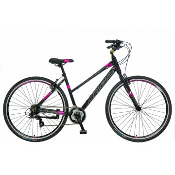 Bicicleta Trekking Polar Athena Rigid 28 inch M negru-roz